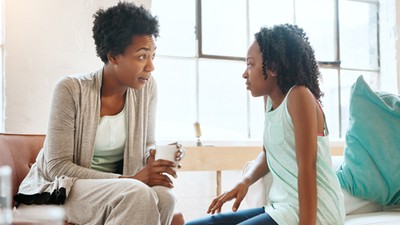 Mother talks to her daughter (Image illustration) [Credit: The Children's trust]