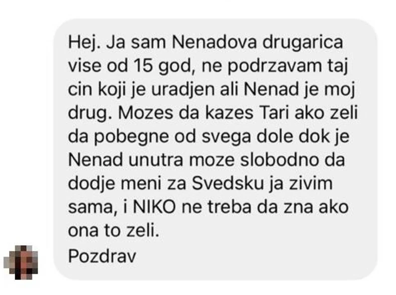 Poruka upućena Tari