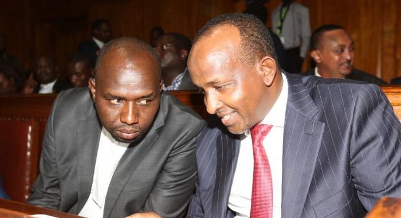 National Assembly leader Aden Duale with Senate Majority leader Kipchumba Murkomen