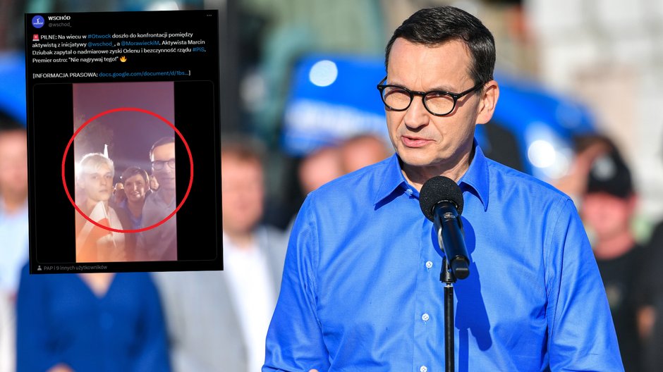 Młody aktywista podszedł do Morawieckiego (fot. screen: Twitter/wschod_)