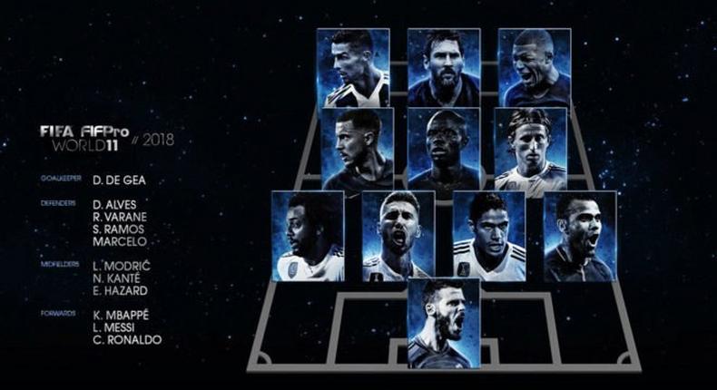 Real Madrid produces 5 players in Best XI including Ronaldo