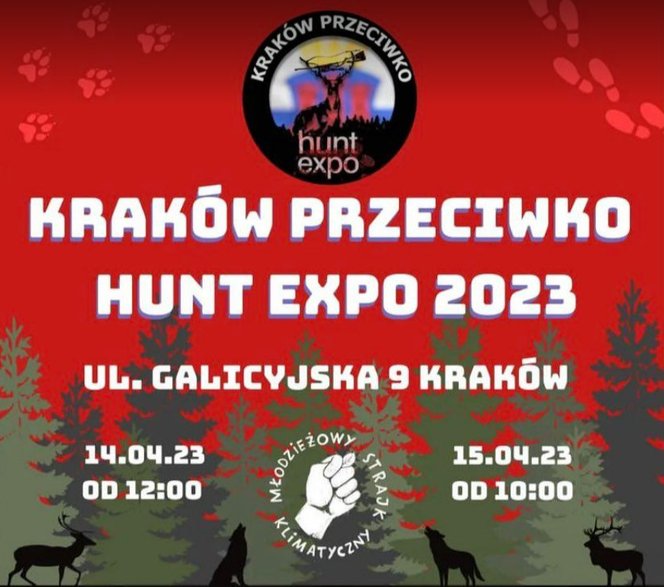 Plakat promujący protest przeciw HuntExpo