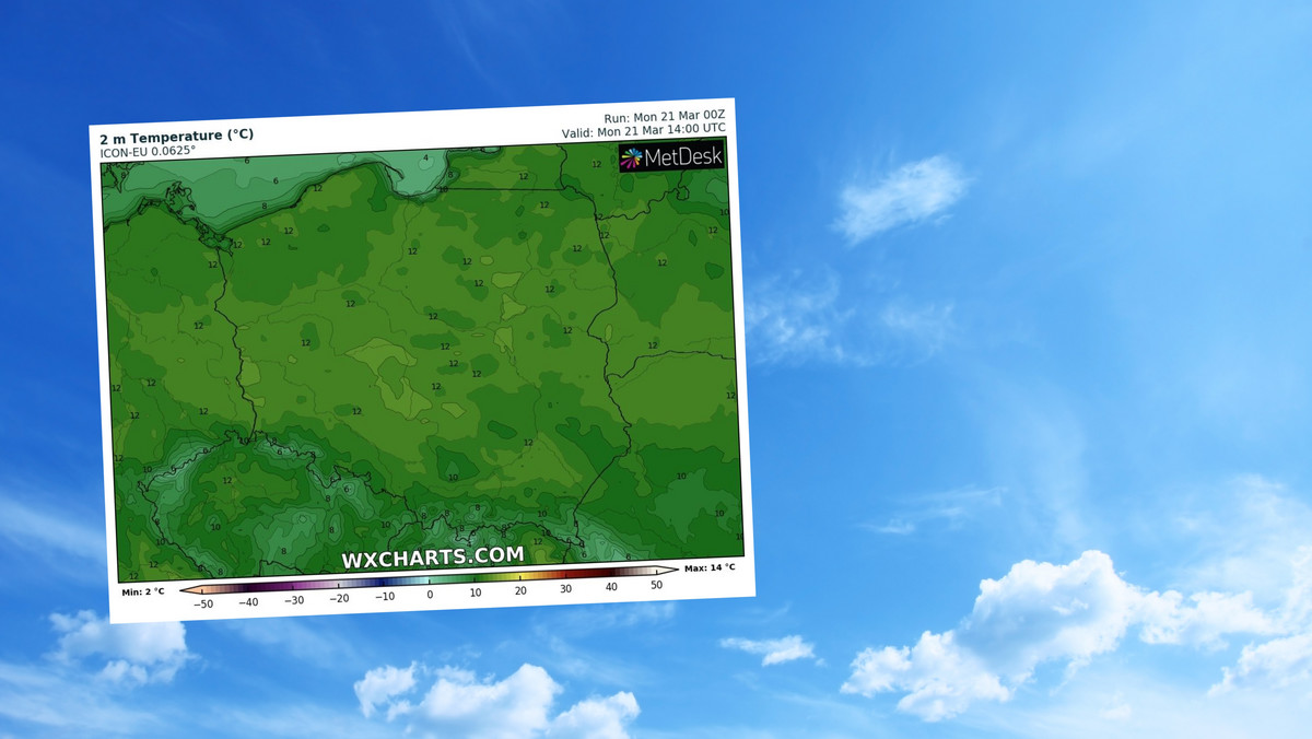 Prognoza pogody na poniedziałek, 21 marca. Będzie słonecznie i cieplej