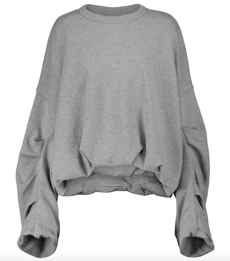 Grauer Baumwollpulli von Dries Van Noten für 380 Franken, via Mytheresa.