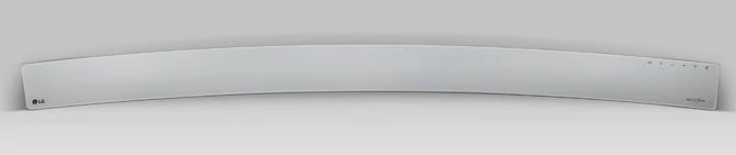 Zakrzywiony soundbar LG Music Flow HS8 ma wymiary 1200 x 43 x 82 mm