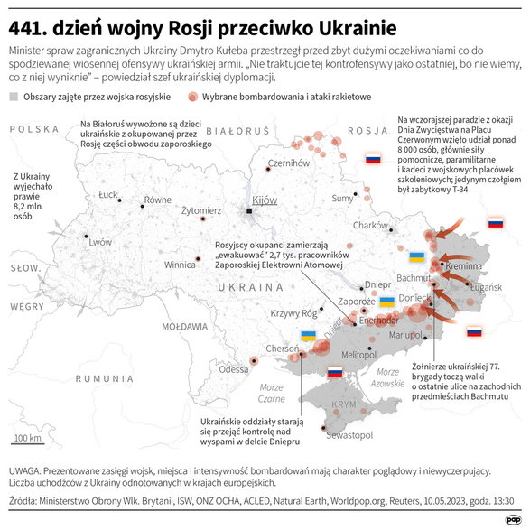 441. dzień wojny Rosji przeciwko Ukrainie [MAPA]