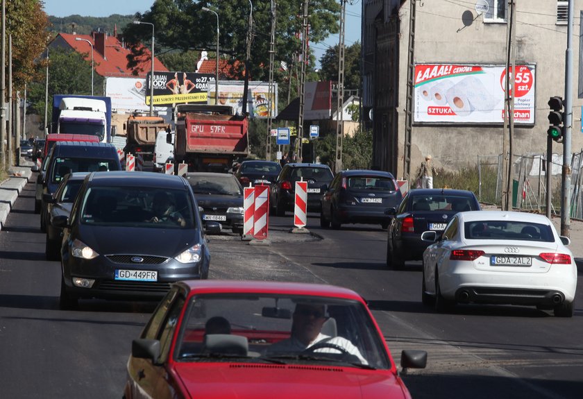 korek na Trakcie św. Wojciecha w Gdańsku