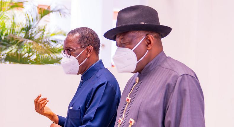 Gov Okowa with ex-President Goodluck Jonathan 