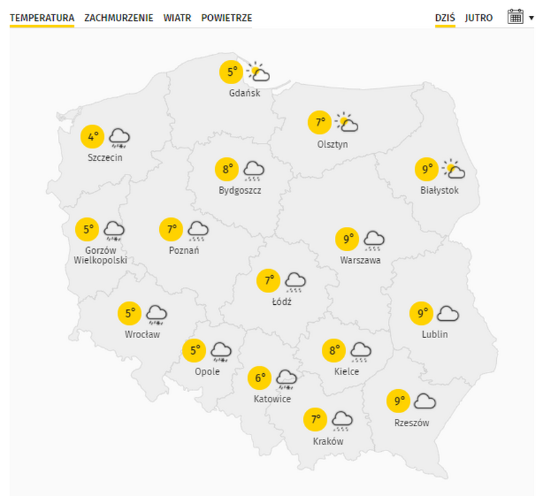 Pogoda Na Dzis Kolejny Dzien Z Opadami Mozliwy Silny Wiatr Wiadomosci