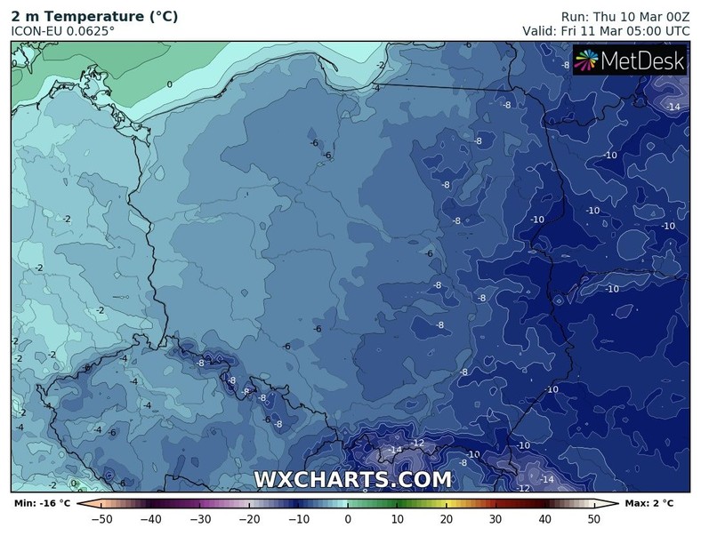 W nocy temperatura w całym kraju spadnie wyraźnie poniżej 0 st. C