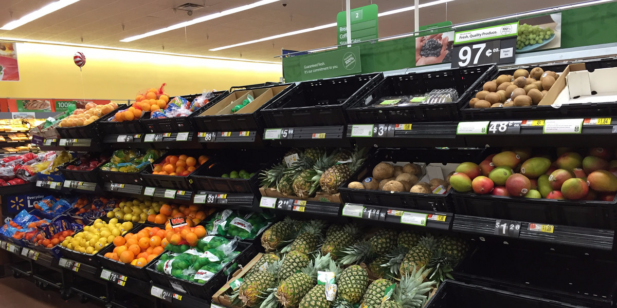 Walmart's fresh produce department is far larger and better stocked than Target's.