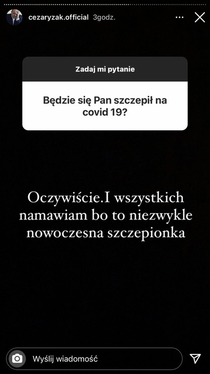 Cezary Żak o szczepionce na koronawirusa