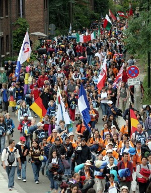 GERMANY-POPE-WYD-PILGRIMS-MARIENFELD