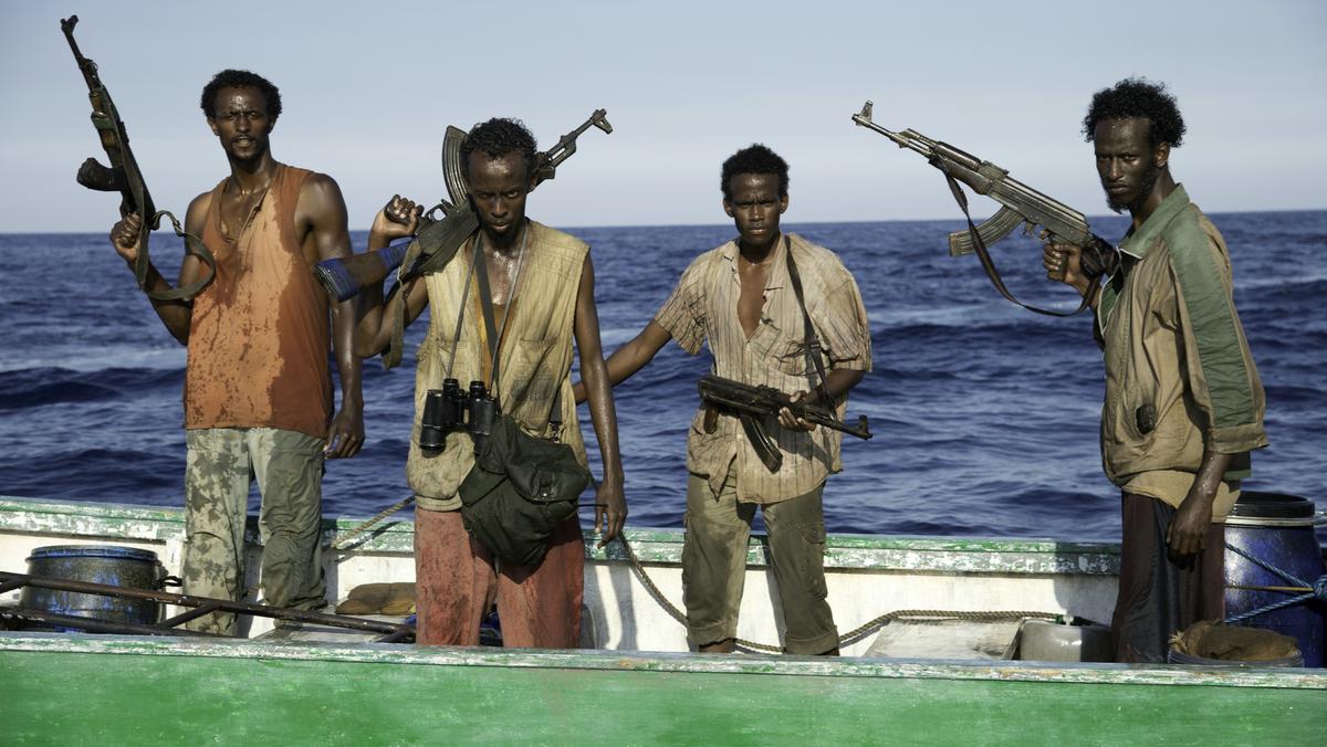 Faysal Ahmed, Barkhad Abdi, Barkhad Abdirahman i Mahat Ali w filmie Kapitan Phillips.