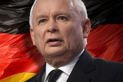 Jarosław Kaczyński Niemcy flaga