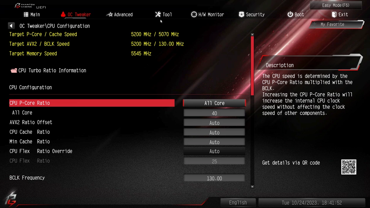 ASRock UEFI – wyłączenie Turbo Boost dla jednego-dwóch rdzeni