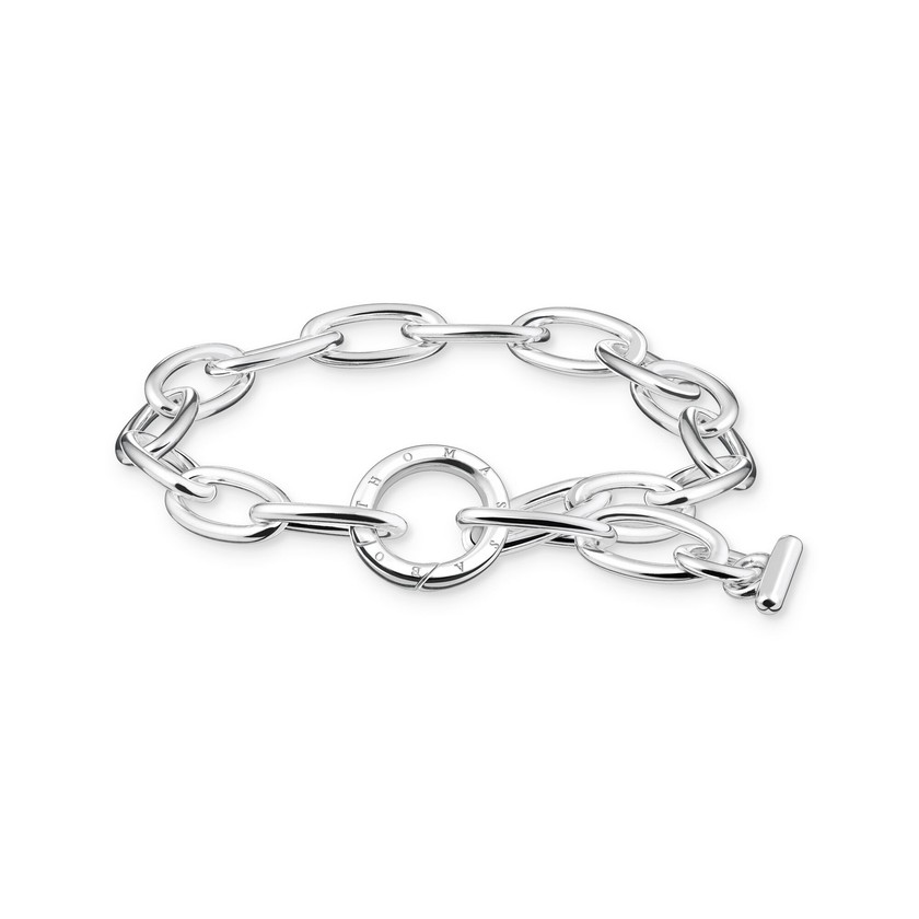 Silbernes Gliederarmband in der Länge 16 bis 19 Zentimeter von Thomas Sabo für 309 Franken. 