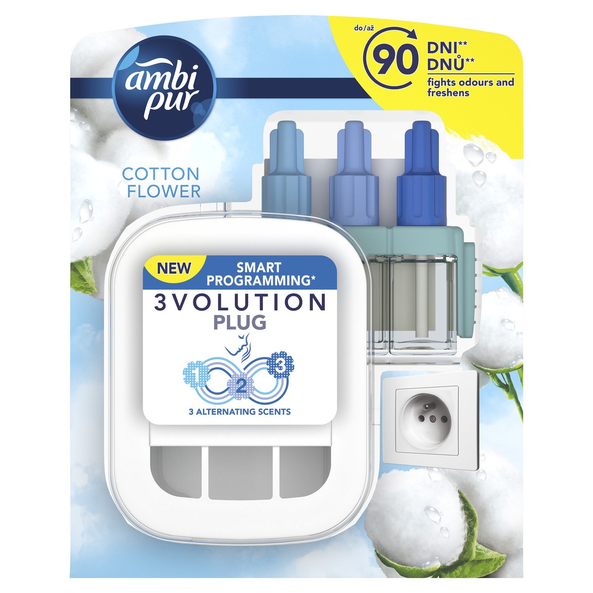 2 x Ambi Pur 3Volution Elektromos légfrissítő kezdőcsomag (Cotton Flower) 3.999 Ft/20 ml az eMAG weboldalán, mobilapplikációján és üzleteiben, GLAMOUR-kuponnal, 33% kedvezménnyel 2 679,3 Ft