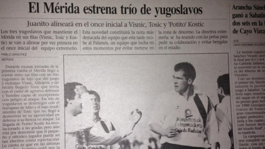 Članak u lokalnom dnevnom listu iz Meride o jugoslovenskom triju | Foto: Privatna arhiva