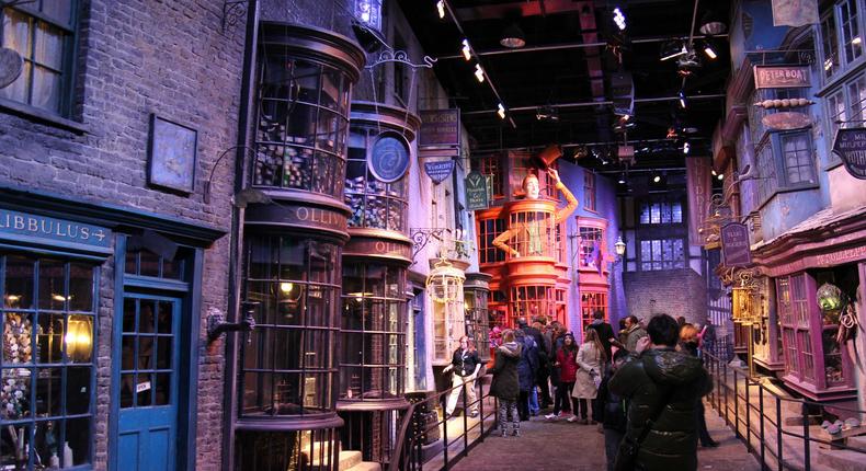 The real Diagon Alley from the Harry Potter movies. It was inspired by Charles Dickens' books and J.K. Rowling.