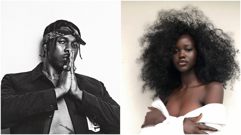 Adut Akech and boo, Runtown [Instagram/Runtown] [Instagram/AdutAtech]