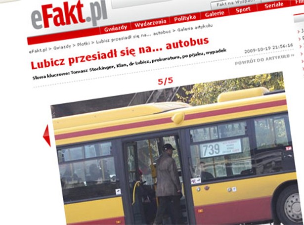 Stockinger przesiadł się na autobus