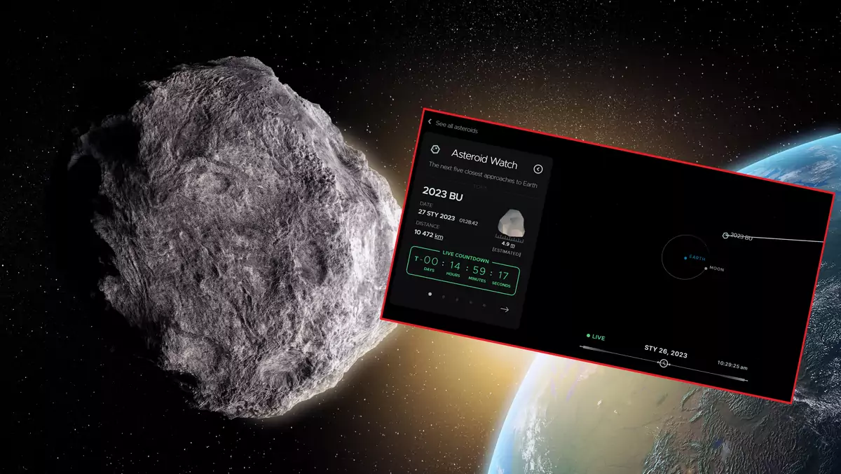 Asteroida 2023 BU "muśnie" Ziemię