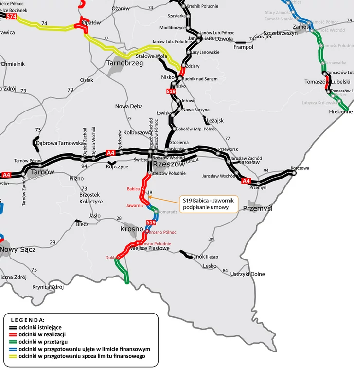 Mapa S19 Babica — Jawornik