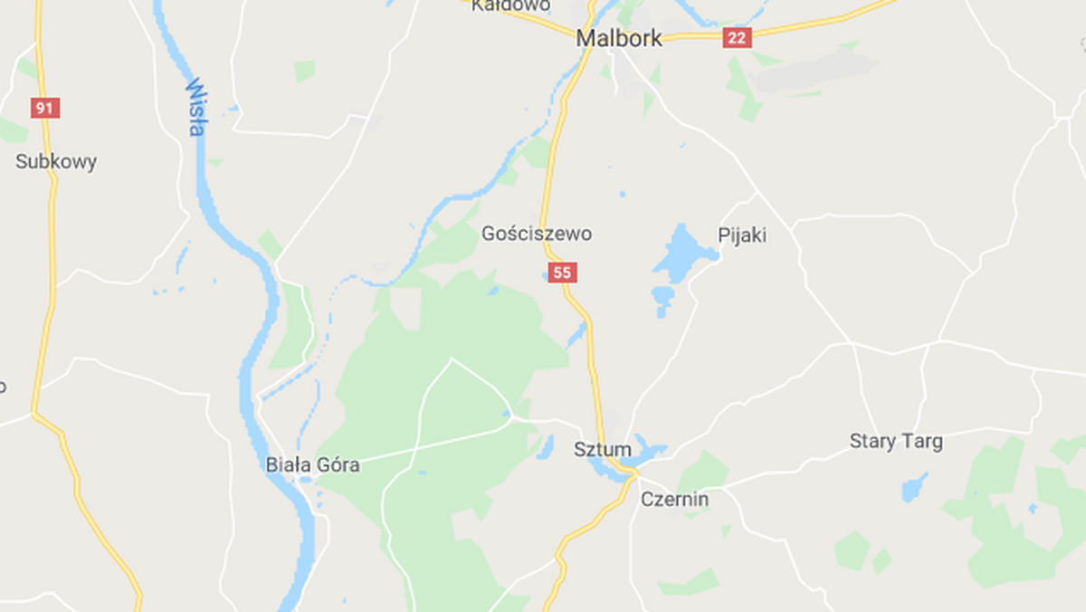 Koniecwałd: zablokowana dk 55 na odcinku Malbork-Sztum