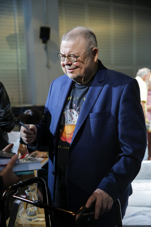 Wojciech Mann na premierze książki "Kora. Się żyje", 2023 r.