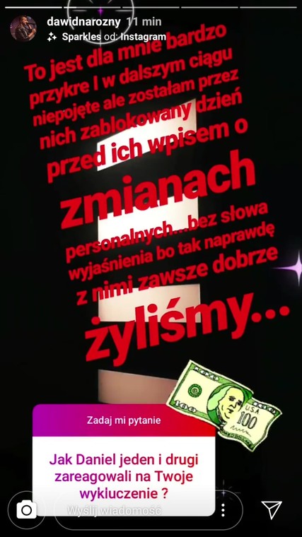 Dawid Narożny o konflikcie w zespole Piękni i Młodzi