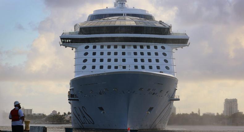 The Royal Caribbeans Odyssey of The Seas arrives at Port Everglades on June 10, 2021 in Fort Lauderdale, Florida.
