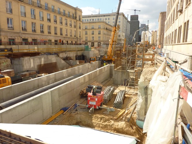 Budowa II linii metra w Warszawie. Stacja Nowy Świat (1). 26.10.2012 Fot. Materiały prasowe