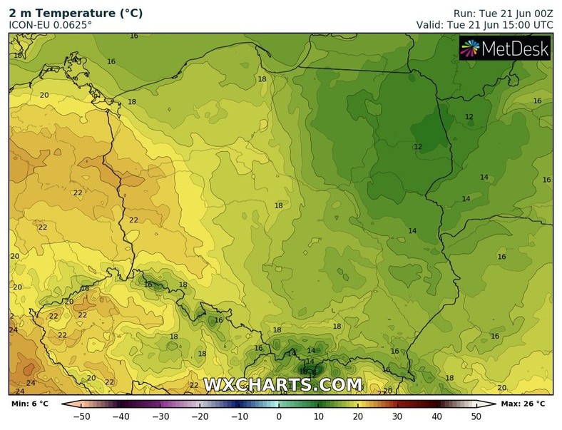 Temperatura w wielu miejscach nie przekroczy 20 st. C