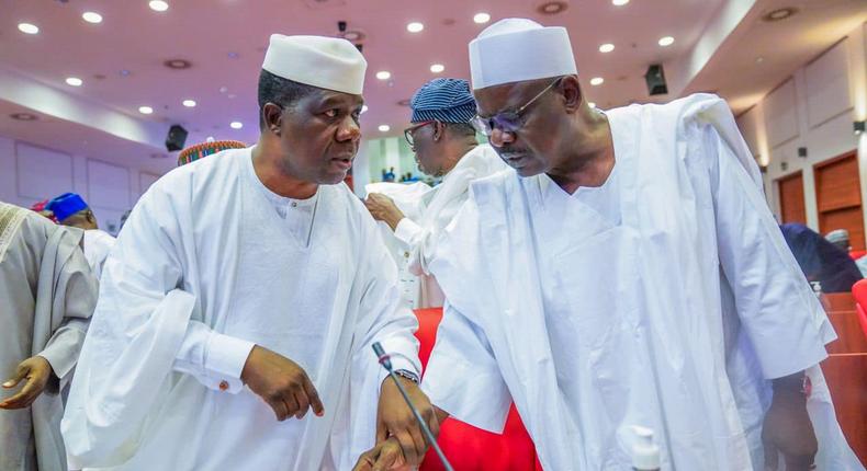 Senator Opeyemi Bamidele (left) and Senator Ali Ndume (right) [Tope Brown]