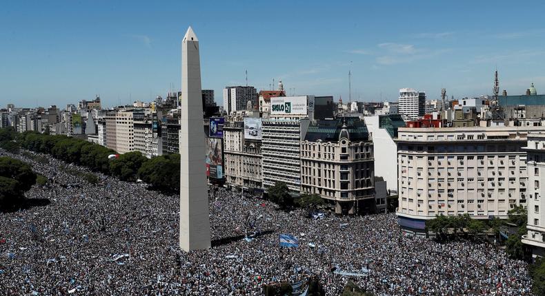 Argentina World Cup celebration.Agustin Marcarian/Reuters