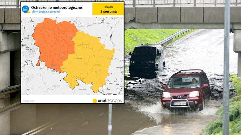 Załamanie pogody nad Polską. Idą groźne ulewy i burze. IMGW alarmuje (mapa: IMGW)