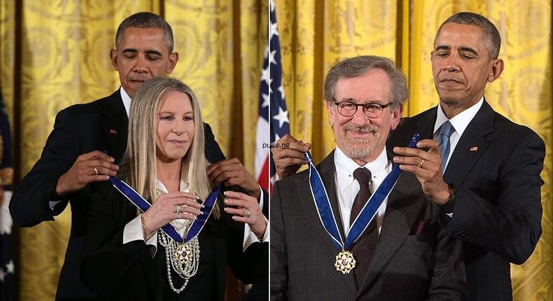 Barack Obamam honors Barbra Streisand, Steven Spielberg and 17 others with the Medal of Fredom at the White House