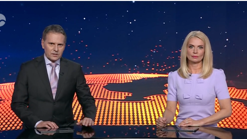 Jaroslav Zápala a Marianna Ďurianová v Televíznych novinách.