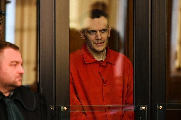 Oskarżony Stefan Wilmont na sali Sądu Okręgowego w Gdańsku