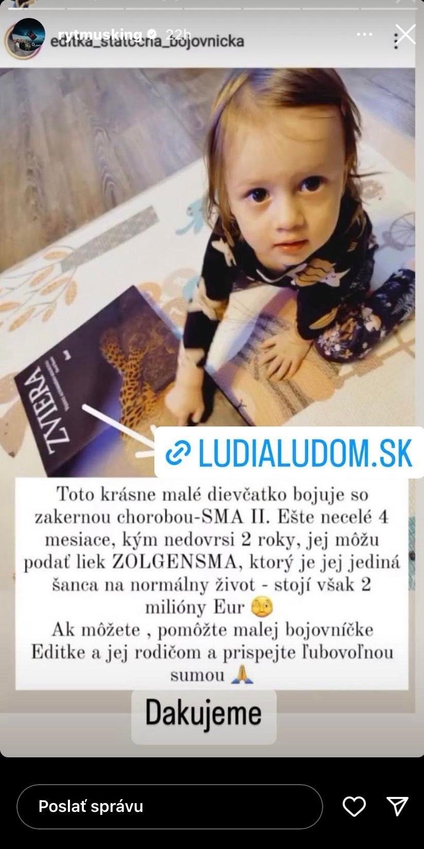 Rytmus ďakuje všetkým, ktorí dievčatku pomôžu.