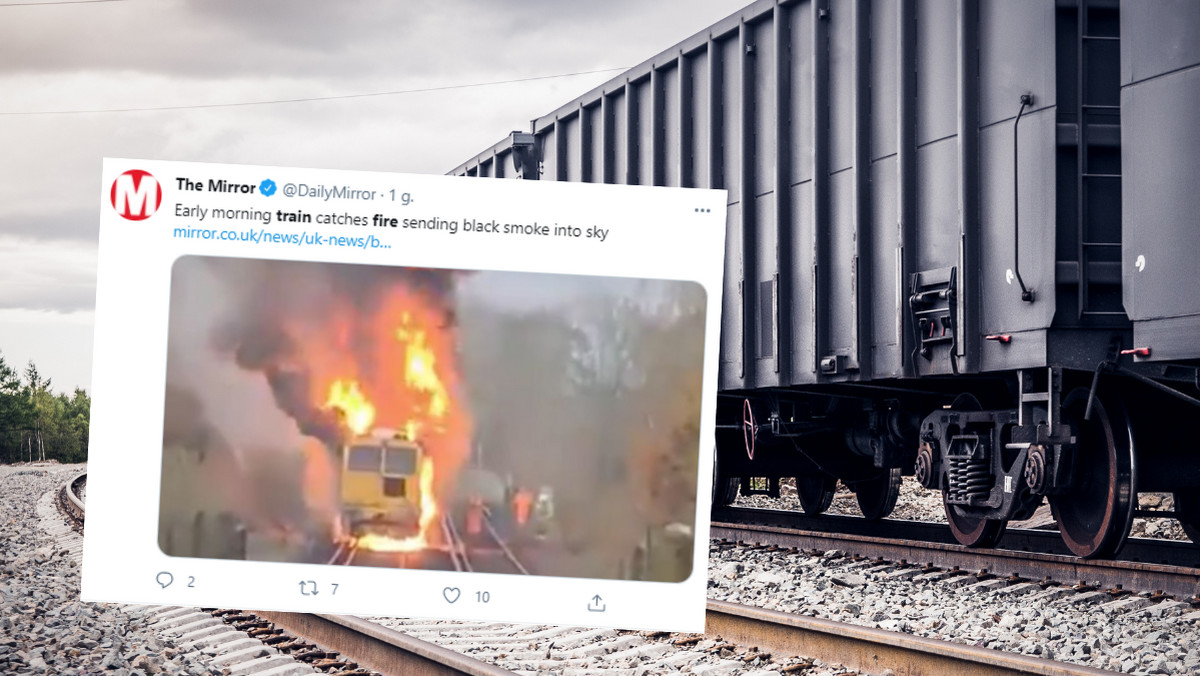 Anglia. Ogromny pożar pociągu towarowego 