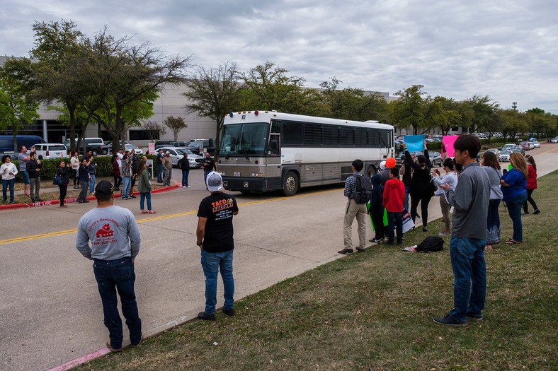 Nigerians were some of the over 280 illegal immigrants who were recently arrested during a raid by the U.S Immigration and Customs Enforcement's (ICE) Homeland Security Investigations (HSI) team in a workplace raid on an electronics repair company in Texas on April 3, 2019  [Smiley N. Pool/The Dallas Morning News] 