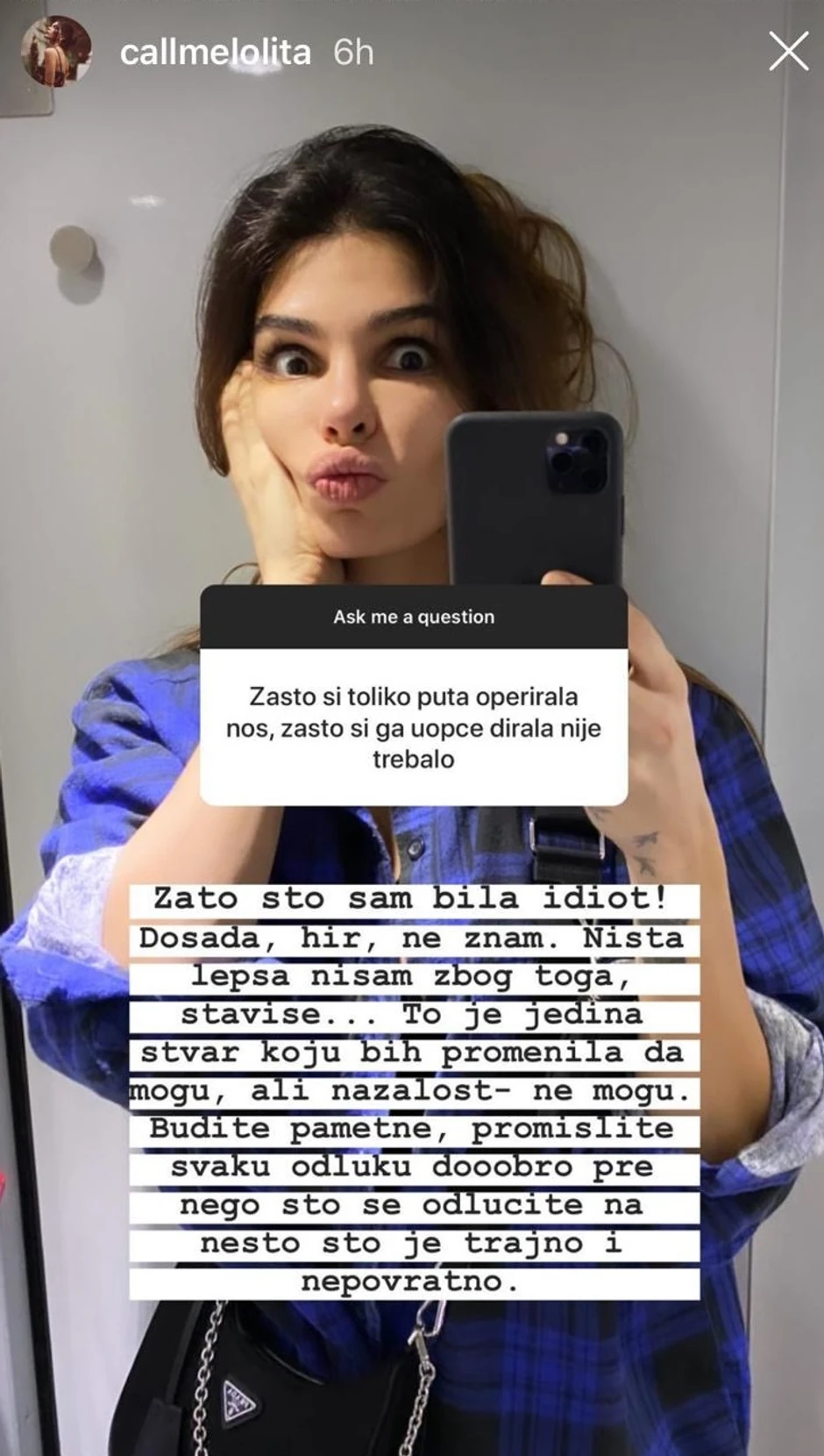 Jovanina objava na Instagramu