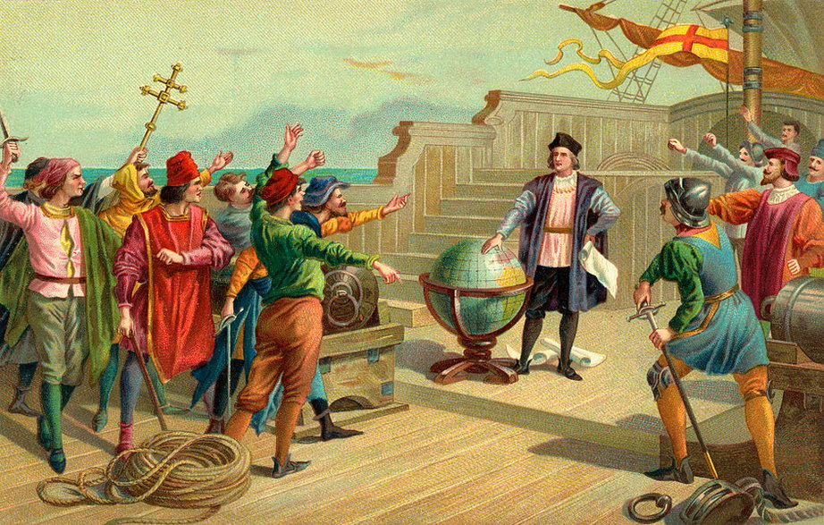 Krzysztof Kolumb na okręcie Santa Maria. Przez wiele lat Kolumba uważano za europejskiego odkrywcę Ameryki. Historycy są już jednak pewni, że wcześniej stopę na amerykańskiej ziemi postawili wikingowie. fot. GraphicaArtis/Contributor/Getty Images