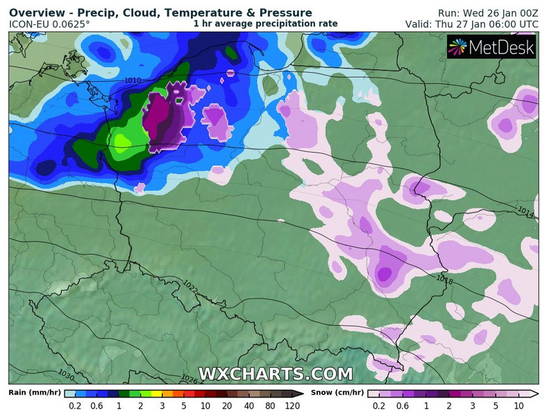 W nocy nad Polską znajdą się kolejne fronty atmosferyczne