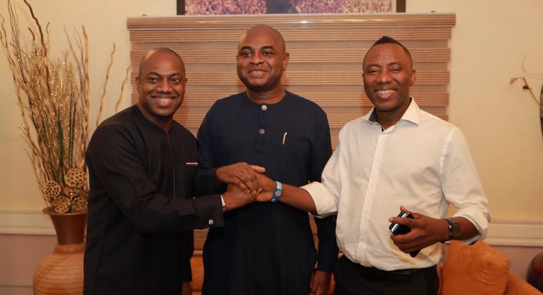 L-R: Fela Durotoye, Kingsley Moghalu, and Omoyele Sowore signed onto a PACT that died on arrival (SaharaReporters)