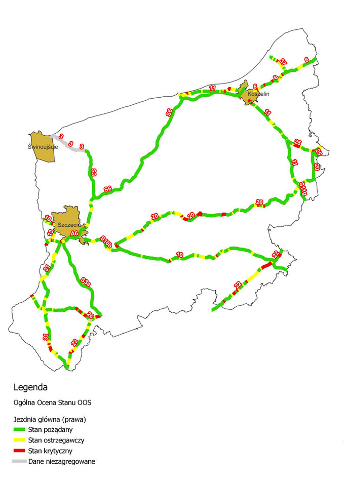 Stan dróg w Polsce - woj. zachodniopomorskie