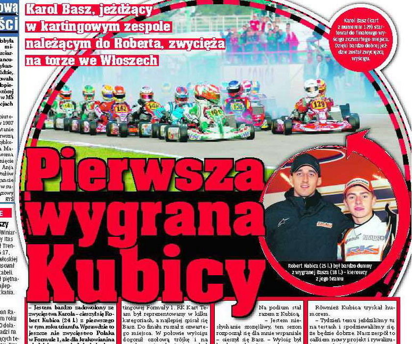 Pierwsza wygrana Kubicy