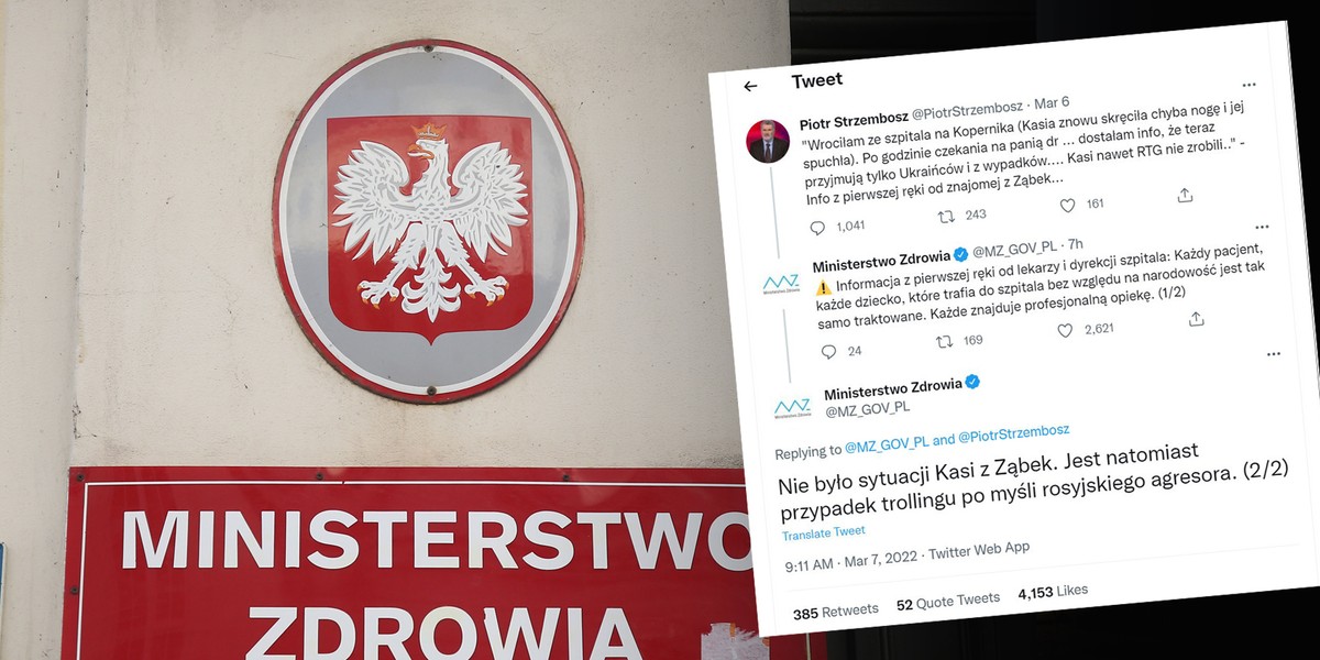 Ministerstwo Zdrowia dementuje prorosyjskie fake newsy.